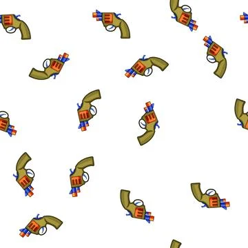 Pattern Toy cap gun playing childhood games object Stock Illustration