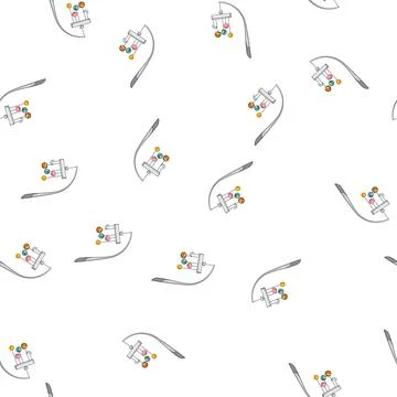 Pattern toy crib mobile cartoon vector Stock Illustration
