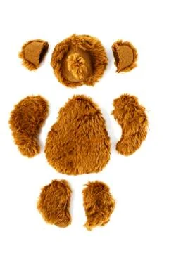 Pattern of toy teddy bear on white Stock Photos