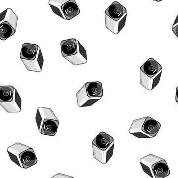 Pattern tracking facial recognition camera cartoon vector Stock Illustration
