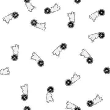 Pattern traction tire smoke cartoon vector Stock Illustration