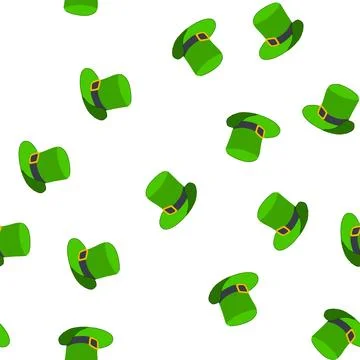 Pattern tradition green hat patrick cartoon vector Stock Illustration