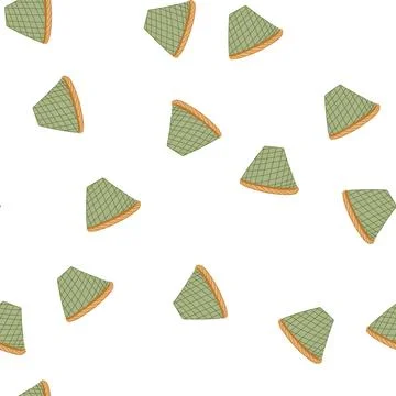 Pattern traditional bamboo steamer basket cartoon vector イラスト素材