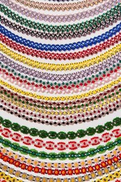 Pattern of traditional beaded necklaces Stock Photos