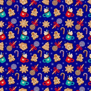 Pattern of traditional Christmas sweets. vector illustration Stock Illustration