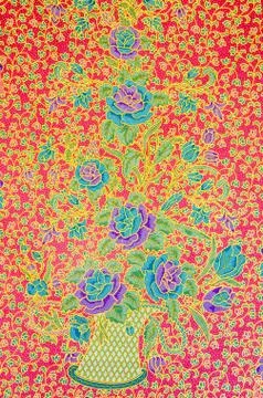 Pattern for traditional clothes include batik Stock Photos