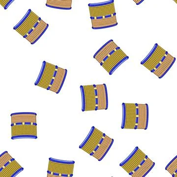 Pattern Traditional indian churi bracelet with golden decorative beads 스톡 일러스트