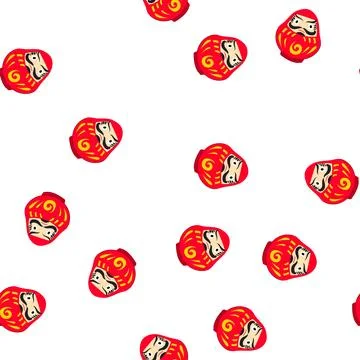 Pattern traditional japanese red daruma doll representing luck and wishes Stock Illustration