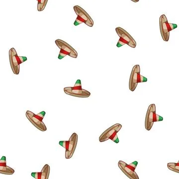 Pattern traditional sombrero cartoon vector 스톡 일러스트