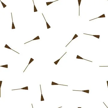 Pattern traditional witch broom cartoon vector Stock Illustration