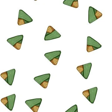 Pattern Traditional zongzi rice dumpling representing asian culture food イラスト素材