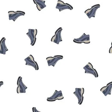 Pattern trail hiking boots male cartoon vector Stock Illustration