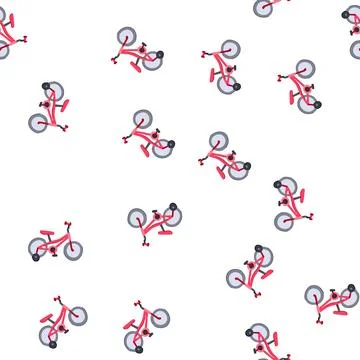 Pattern training balance bike cartoon vector Stock Illustration