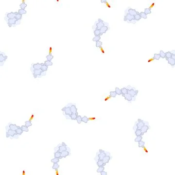 Pattern trajectory rocket smoke trail cartoon vector イラスト素材