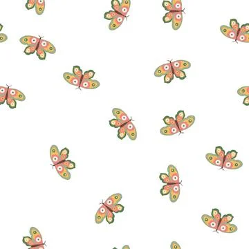 Pattern transformation groovy butterfly cartoon vector Stock Illustration