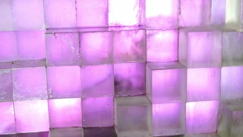 Pattern of translucent cubes in shades of pink and red Stock Footage 345182201