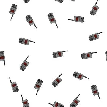 Pattern transmitter walkie talkie cartoon vector Stock Illustration