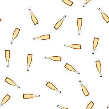 Pattern transparent glass bottle soda cartoon vector イラスト素材