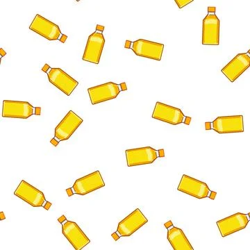 Pattern transparent plastic bottle soda cartoon vector Stockillustratie