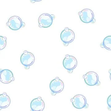 Pattern transparent soap bubbles cartoon vector Illustrazione stock