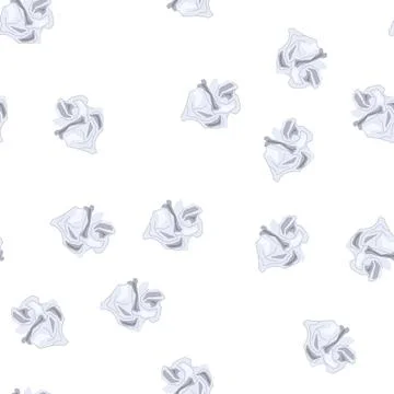 Pattern trash crumpled paper balls cartoon vector Stock Illustration