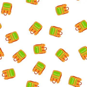 Pattern travel backpack cartoon vector Illustrazione stock