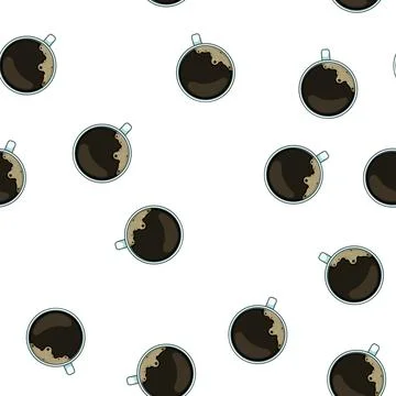 Pattern travel coffee cup top cartoon vector Stock Illustration