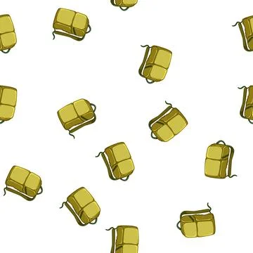 Pattern travel hiking backpack cartoon vector Illustrazione stock