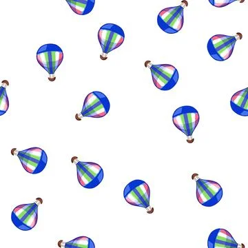 Pattern travel hot air balloon cartoon vector 스톡 일러스트