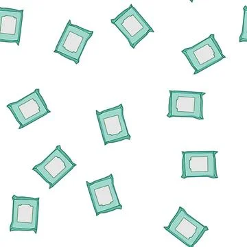 Pattern travel makeup remover wipes cartoon vector 库存插图