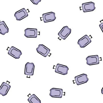 Pattern travel soft shell suitcase cartoon vector 库存插图