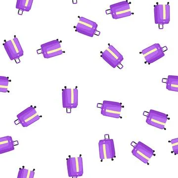 Pattern travel soft shell suitcase cartoon vector Stock Illustration