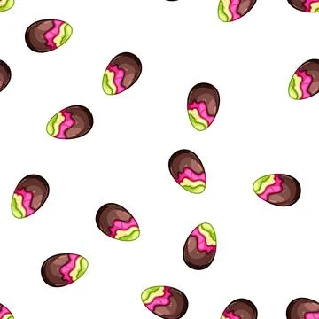 Pattern treat chocolate egg cartoon vector 스톡 일러스트