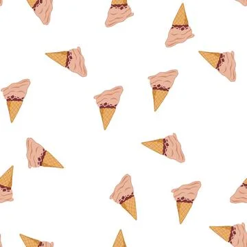 Pattern treat fallen ice cream cartoon vector Stock Illustration