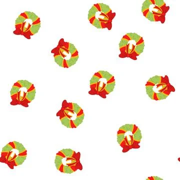 Pattern tree christmas wreath cartoon vector 库存插图