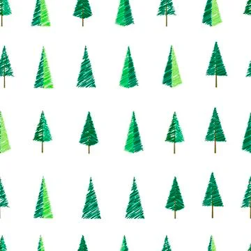 Pattern tree green Stock Illustration