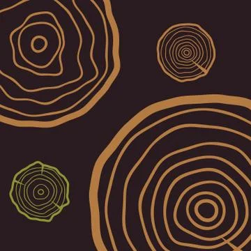 Pattern with tree rings. Circle tree background Stock Illustration
