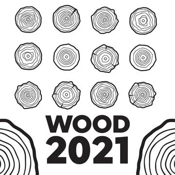 Pattern with tree rings. Circle tree background Stock Illustration