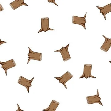 Pattern tree stump cartoon vector Stock Illustration