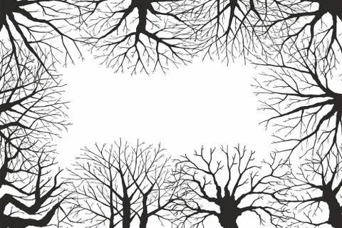 Pattern with trees silhouettes Stock Illustration