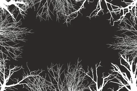 Pattern with trees silhouettes Stock Illustration