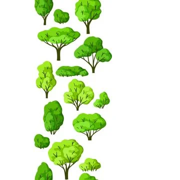 Pattern with trees. Spring or summer stylized plants. 스톡 일러스트