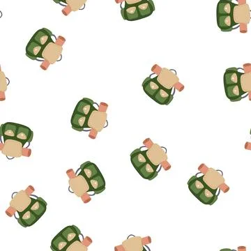 Pattern trekking hiking backpack cartoon vector Stock Illustration