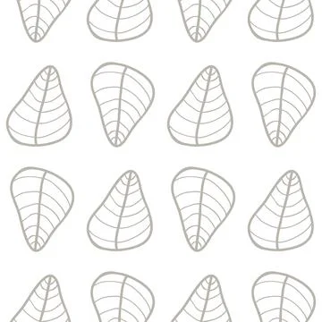 Pattern, trendy background, leaves, Scandinavian style. Stock Illustration