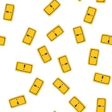 Pattern triangle yellow warning sign cartoon vector イラスト素材