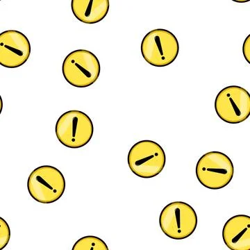 Pattern triangle yellow warning sign cartoon vector Stock Illustration