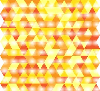 Pattern of triangles in red, orange and yellow Stock Illustration