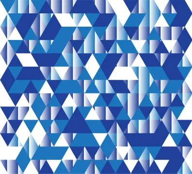 Pattern of triangles in shades of blue and white Illustrazione stock
