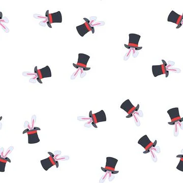 Pattern trick magician hat cartoon vector Stock Illustration