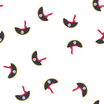 Pattern tricorn pirate hat cartoon vector 스톡 일러스트